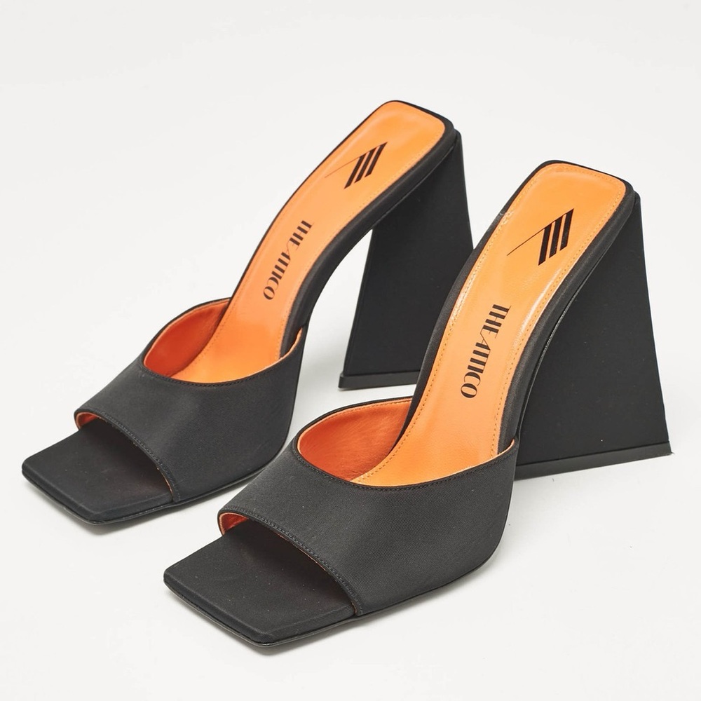The Attico Black satin  Block Heel Mules😍 - Picture 6 of 11